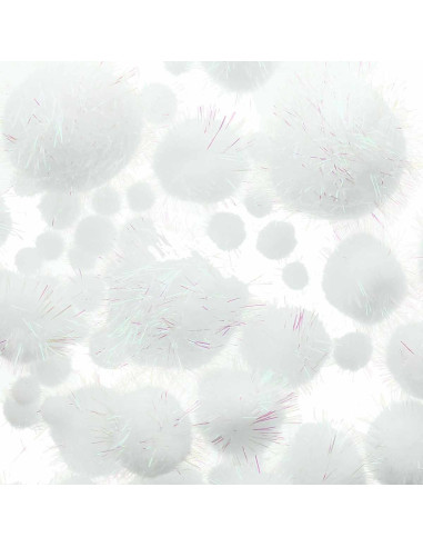 Set de 60 pompons brillants - Iridescent