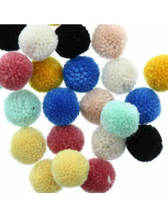 Set de 24 pompons en laine - Nature