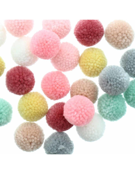 Set de 24 pompons en laine - Pastel
