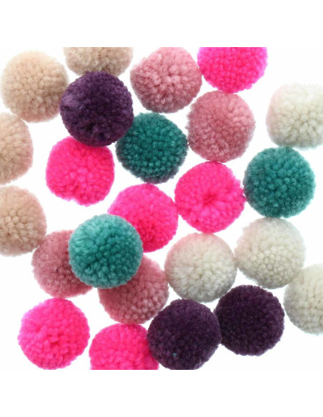 Set de 24 pompons en laine - Jolly christmas pastel