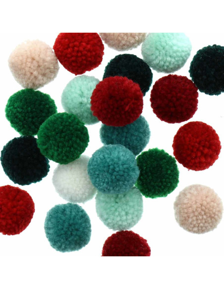 Set de 24 pompons en laine - Jolly christmas classique
