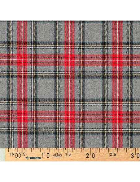 Tissus tartan écossais - Rouge et gris