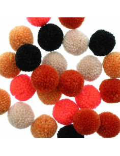 Set de 24 pompons en laine - Halloween