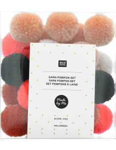 Set de 24 pompons en laine - Halloween 2