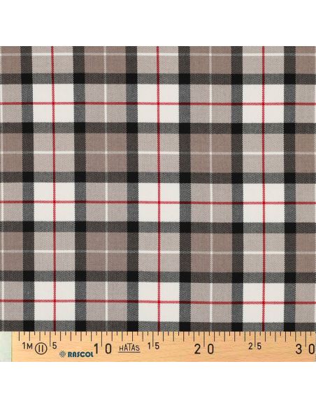 Tissus tartan écossais - Taupe et noir