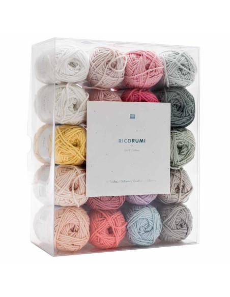 Coffret 20 pelotes de coton Ricorumi - Pastel
