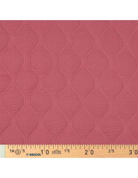 Tissu matelassé double gaze - Framboise