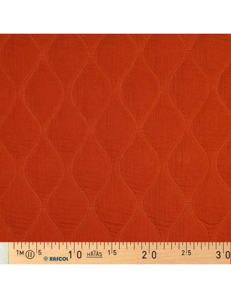 Tissu matelassé double gaze - Rouille