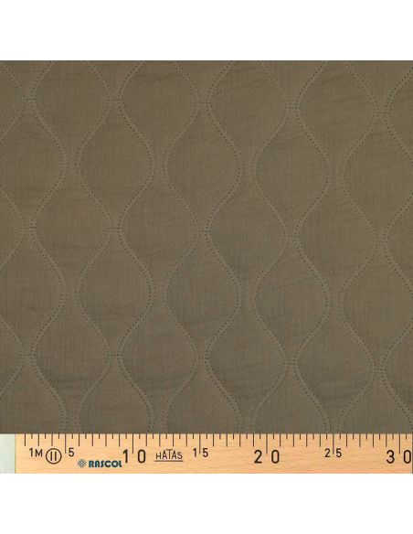 Tissu matelassé double gaze - Kaki