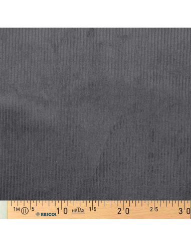 Tissu velours côtelé coton - Gris foncé