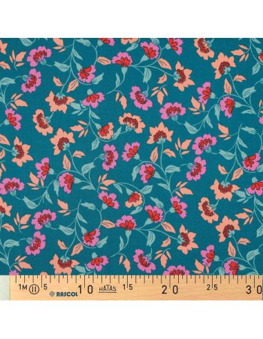 Tissu viscose lourde stretch Rosella - Bleu pétrole