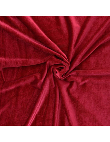 Tissu velours stretch - Rouge