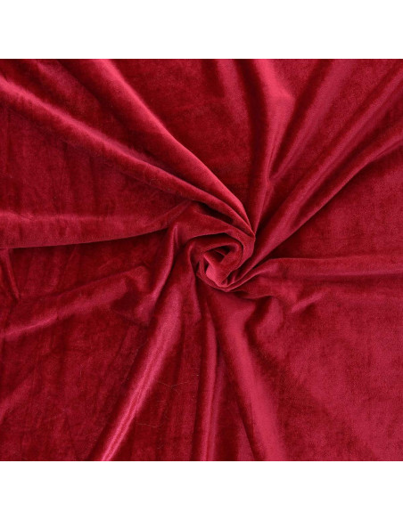 Tissu velours stretch - Rouge