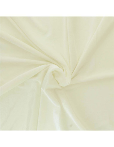 Tissu velours stretch - Écru