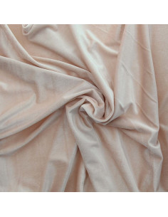 Tissu velours stretch - Rose poudré