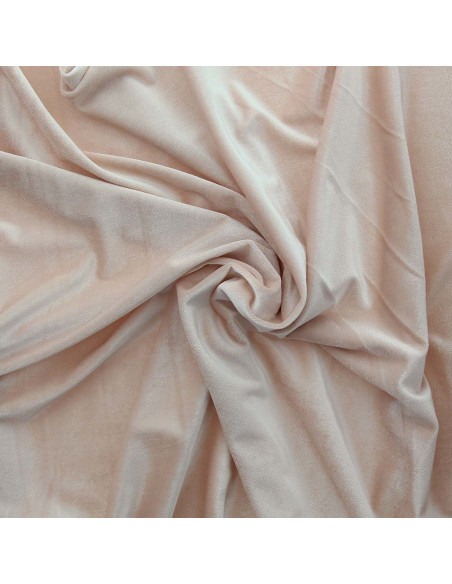 Tissu velours stretch - Rose poudré