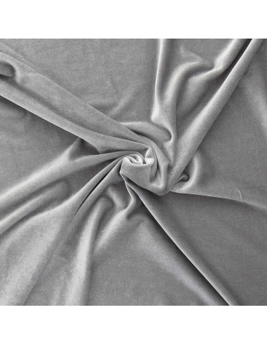 Tissu velours stretch - Argent
