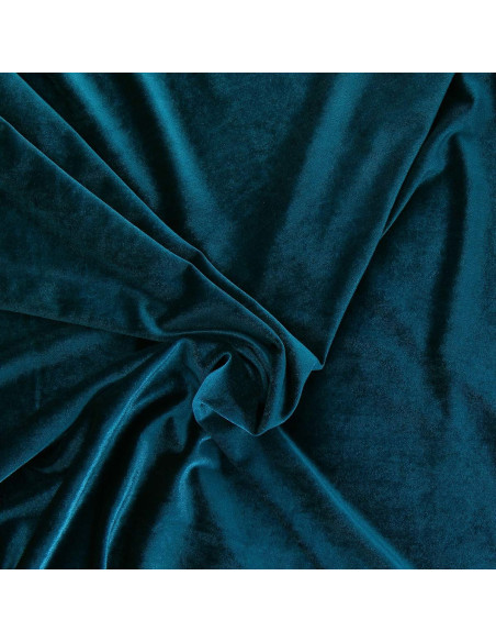 Tissu velours stretch - Bleu pétrole