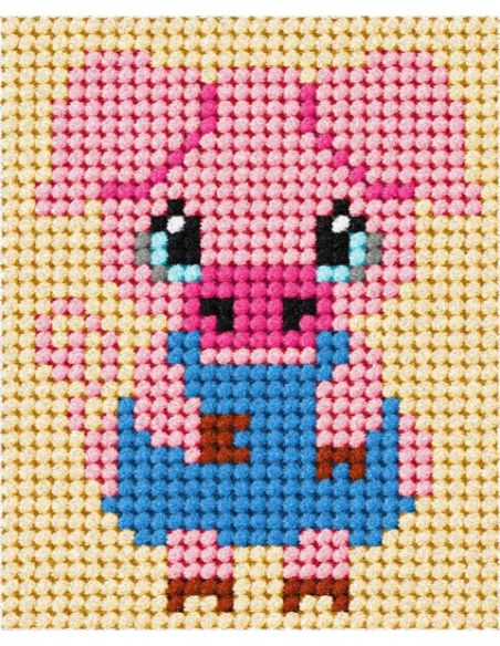 Kit canevas enfant - Petit cochon
