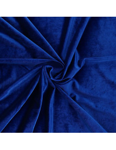 Tissu velours stretch - Bleu roy