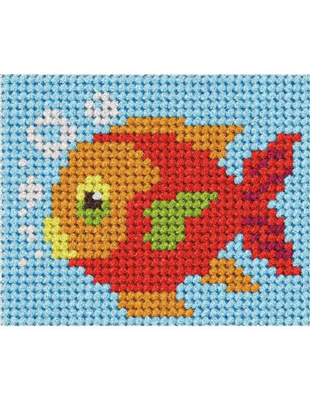 Kit canevas enfant - Le poisson rouge