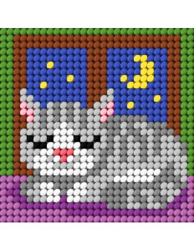 Kit canevas enfant - Le petit chat endormi