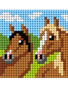 Kit canevas enfant - Les 2 chevaux