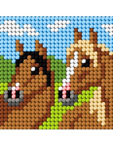 Kit canevas enfant - Les 2 chevaux
