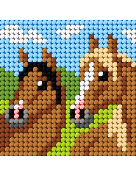 Kit canevas enfant - Les 2 chevaux