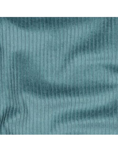 Tissu velours côtelé coton - Bleu pétrole léger