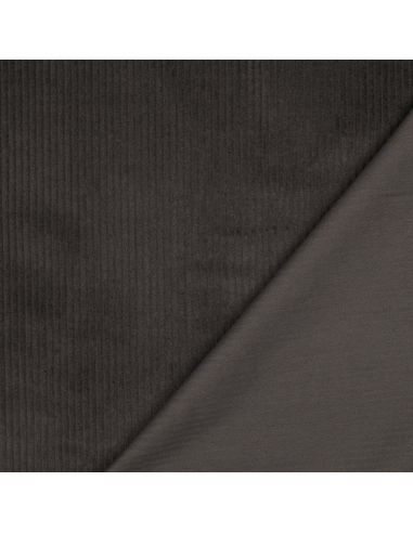 Tissu velours côtelé coton - Marron