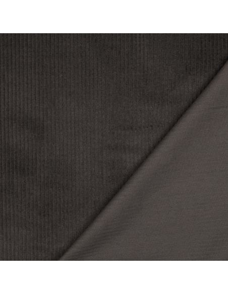 Tissu velours côtelé coton - Marron