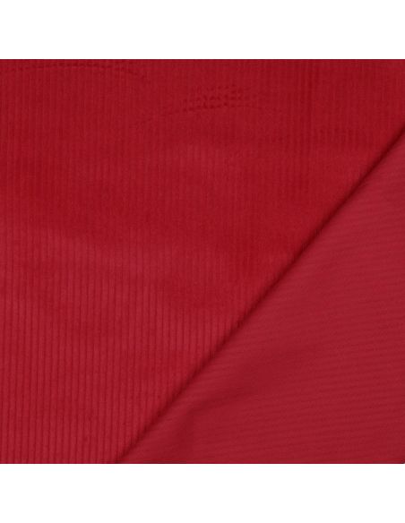 Tissu velours côtelé coton - Rouge