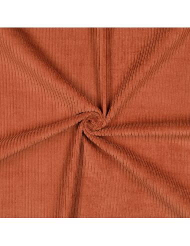 Tissu velours côtelé coton - Terracotta