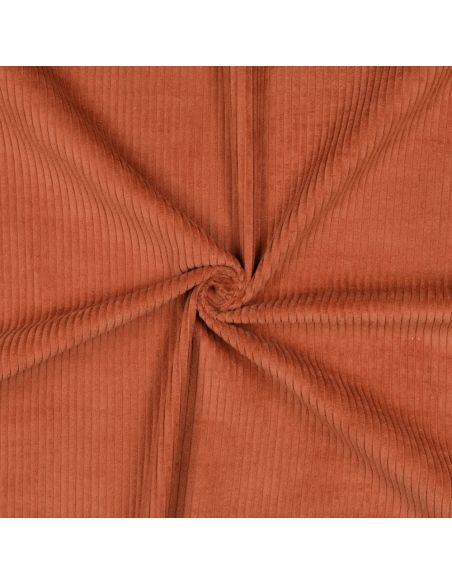Tissu velours côtelé coton - Terracotta