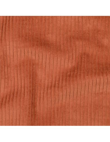 Tissu velours côtelé coton - Terracotta