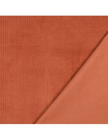 Tissu velours côtelé coton - Terracotta
