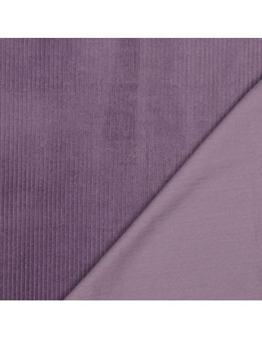 Tissu velours côtelé coton - Mauve