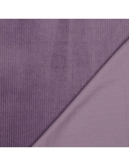 Tissu velours côtelé coton - Mauve