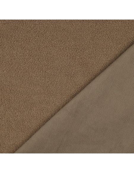 Tissu polaire Teddy double face - Mocha