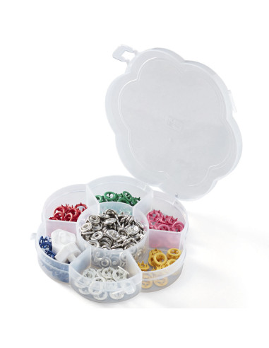 Boite de 60 boutons pression jersey avec outil 8 mm