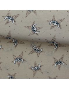 Tissu jersey Lilo & Stitch - Étoiles beige