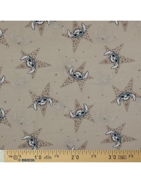 Tissu jersey Lilo & Stitch - Étoiles beige