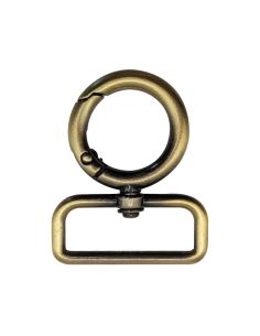 Mousqueton pivotant rond - Bronze 32 x 20 mm