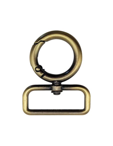 Mousqueton pivotant rond - Bronze 32 x 20 mm