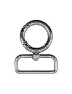 Mousqueton pivotant rond - Argent 32 x 20 mm