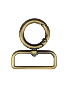 Mousqueton pivotant rond - Bronze 40 x 20 mm