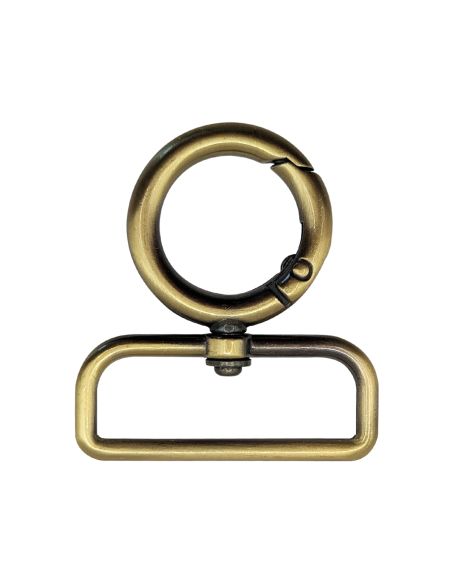 Mousqueton pivotant rond - Bronze 40 x 20 mm