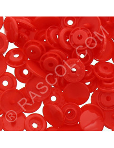 Sachet de 25 pressions résine KAM ronds - Rouge clair