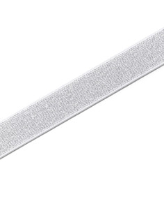 Elastique Color blanc et argent 25 mm